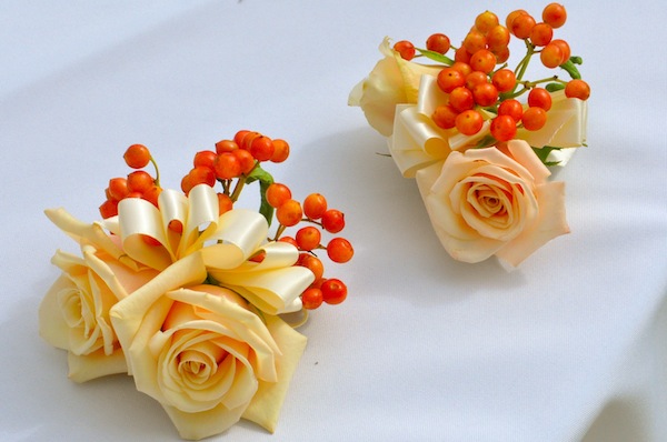 coral corsage