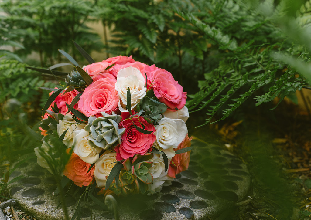 Succulent bridal bouquet
