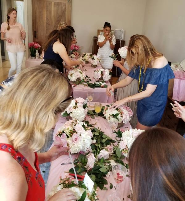 Pink flowers for Baby Showers