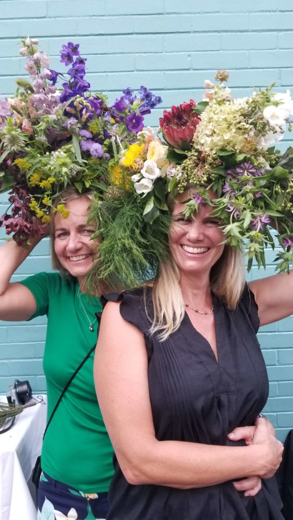 Casey and Kit with #flowersonyourhead as directed by Mud Baron.