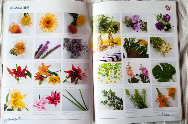 Botanical index page example on the American Grown Farm & Flower Guide