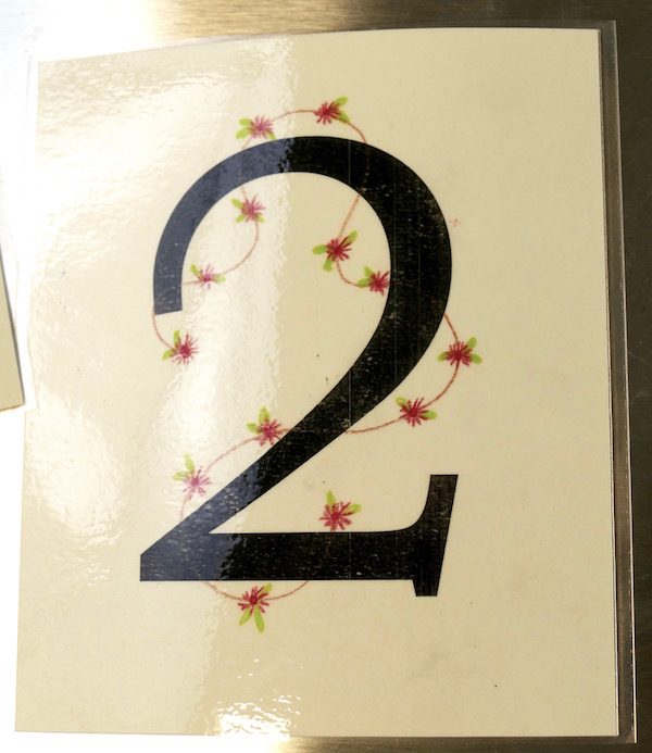 Number 2 card detail