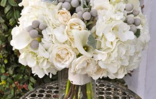 Silver and White Wedding Bouquet
