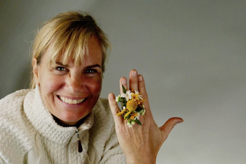 Kit Wertz and her floral ring