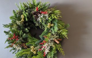 Flower Duet Christmas Evergreen Wreath Class