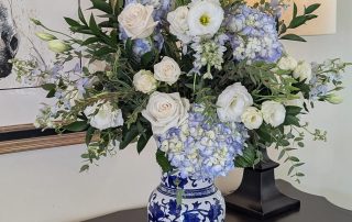 Blue and White flowers