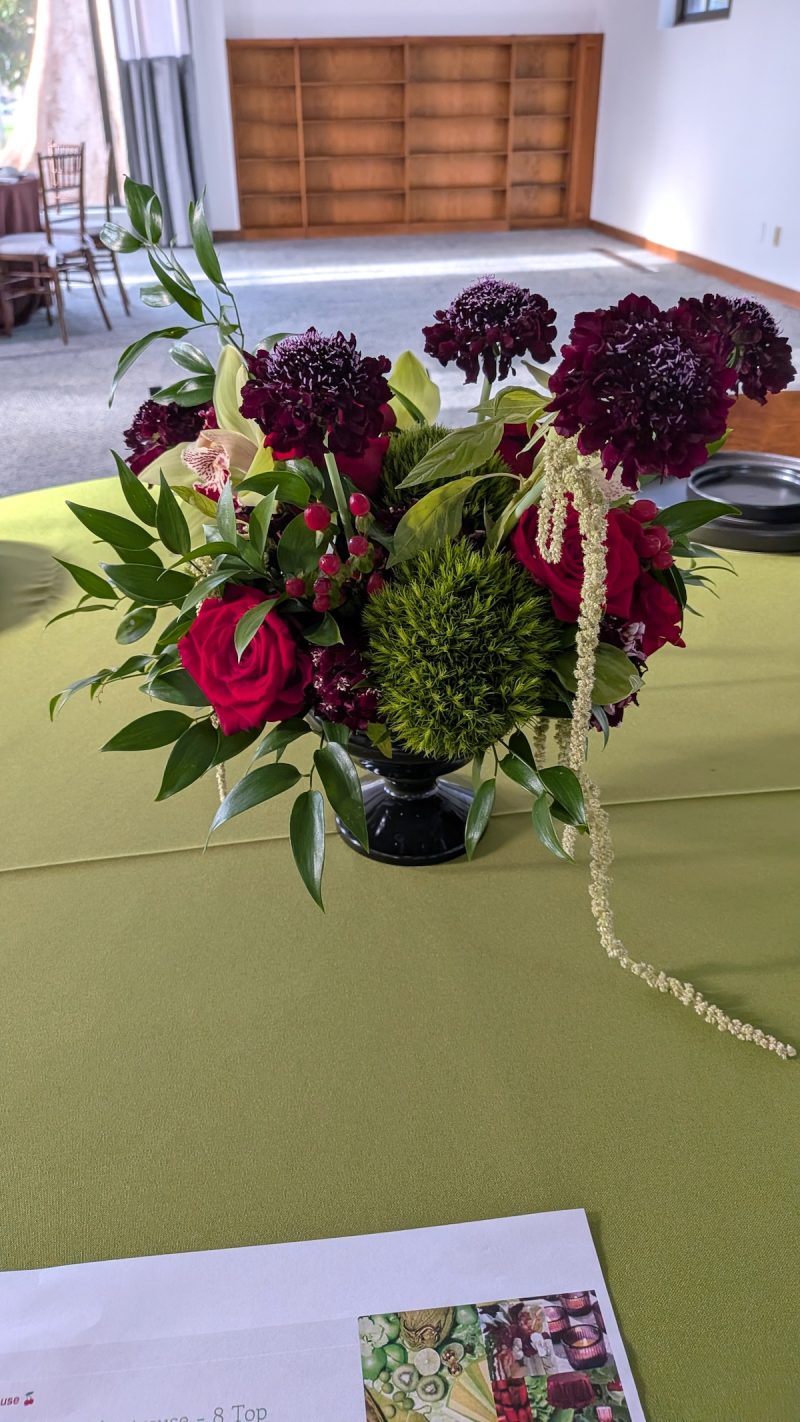 cherry and chartreuse florals